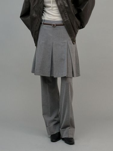 Wool Rolled Up Pants Gray - fromwhere - Modalova