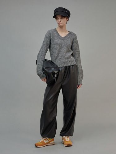 Leather Lounge Pants Black - fromwhere - Modalova