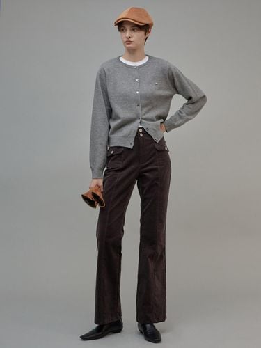 Corduroy Bootcut Pants Dark Gray - fromwhere - Modalova