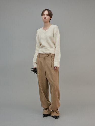 Wool Two-way Wide Pants Beige - fromwhere - Modalova