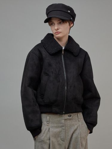 Soft Shearing Bomber Jacket Black - fromwhere - Modalova