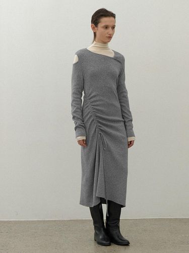 WOOL DROW STRING CUTOUT KNIT DRESS (OP - 6246) - Atelier Nain - Modalova