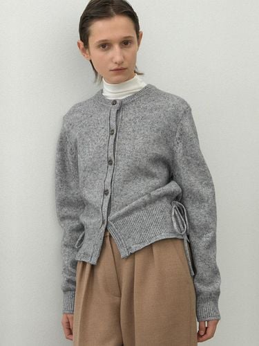 Wool Hairy Ribbon Crew Neck Cardigan (CD-2162) - Atelier Nain - Modalova