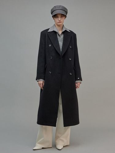 Wool Double Long Coat Black - fromwhere - Modalova