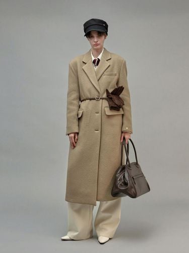 Wool Single Long Coat Beige - fromwhere - Modalova