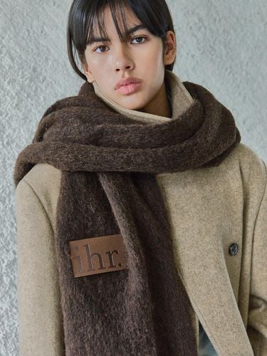 WOOL MIXED BOLD scarf / BROWN - Ihr - Modalova