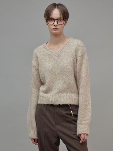 Wool V-neck Sweater Beige - fromwhere - Modalova