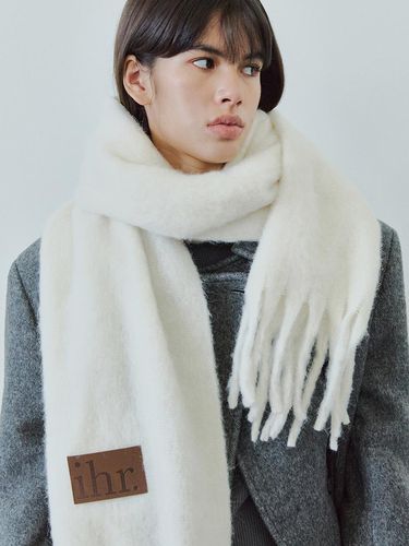 WOOL MIXED BOLD scarf / WHITE - Ihr - Modalova