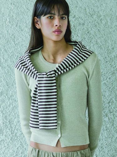 RIBBED KNIT CARDIGAN /Beige - Ihr - Modalova