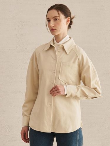 Corduroy Curved Sleeve Blouse [WHITE] - Nouve - Modalova