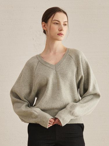 Cashmere V-neck Knit [Light Grey] - Nouve - Modalova