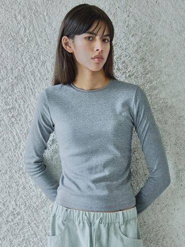 SOLID LONG SLEEVE T - SHIRTS / GREY - Ihr - Modalova