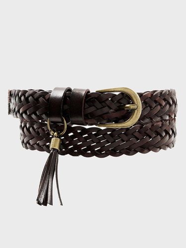 Tassel Weaving Leather Belt (Brown) - NOIRER for WOMEN - Modalova