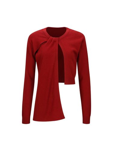 SCARF DETAILED TRIMMED KNIT TOP RED (F24KT8061RD) - YCH - Modalova