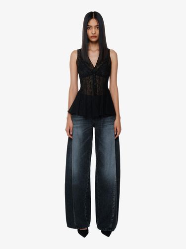 HIGH WAIST WIDE JEANS BLACK (F24DB7051BK) - YCH - Modalova