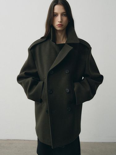 Heavy Wool Classic Half Length Pea Coat () - NOIRER for WOMEN - Modalova