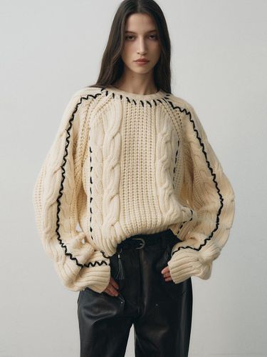 Handmade Cable Cropped Sweater () - NOIRER for WOMEN - Modalova