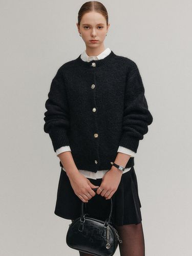 Ella Jewel button Cardigan_Black - LOOKAST - Modalova