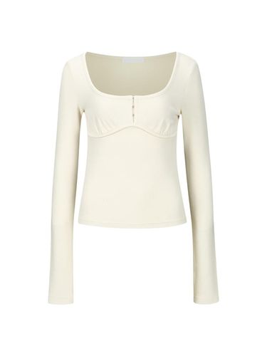 LONG SLEEVE BUSTIER TOP CREAM (W24TS11031CR) - YCH - Modalova