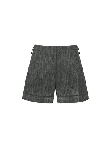 HERRINGBONE HIDDEN BOTTON SHORTS GREY (W24PT5072GY - YCH - Modalova