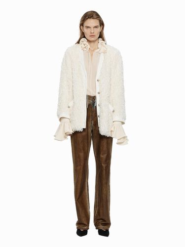 FLUFFY FUR LONG CARDIGAN WHITE (W24JK2031WH) - YCH - Modalova