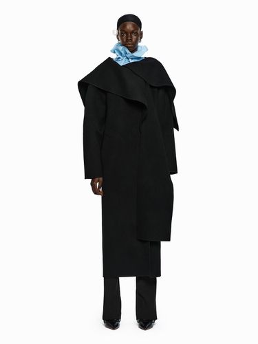 HANDMADE MUFFLER LAYERED COAT BLACK (W24CT1012BK) - YCH - Modalova