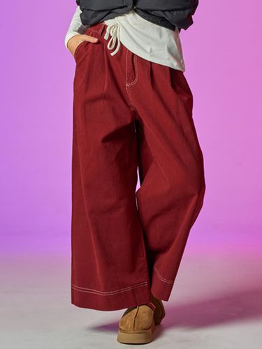 Fleece ver] Wide cotton stitch pants [RED] KCL - KOLEAT - Modalova