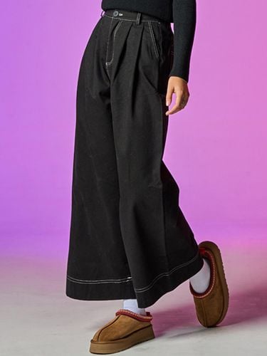 Fleece ver] Wide cotton stitch pants [BLACK] KCL - KOLEAT - Modalova