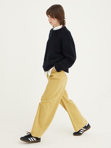 Corduroy Flap Detail Wide Pants [MUSTARD] - STEP AROUND - Modalova