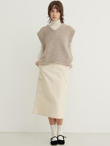 Corduroy Cargo Midi Skirt [CREAM] - STEP AROUND - Modalova