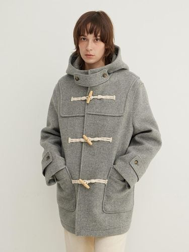 Washed Wool Double-layered Mid Coat [Grey] - STEP AROUND - Modalova