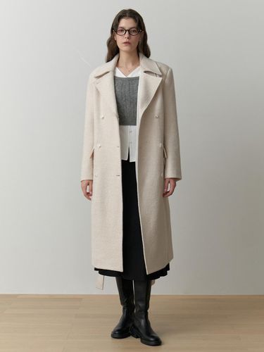 Double Textured Wool Straight Fit Coat [] - RE_L - Modalova