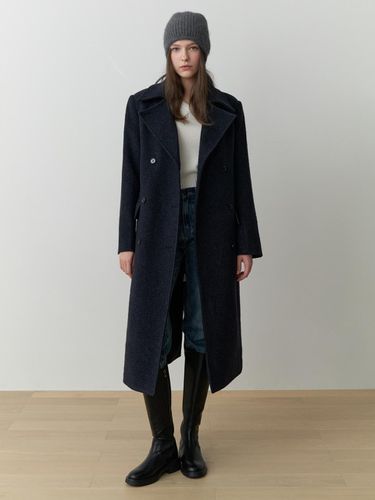 Double Wool Textured Straight Fit Coat [] - RE_L - Modalova