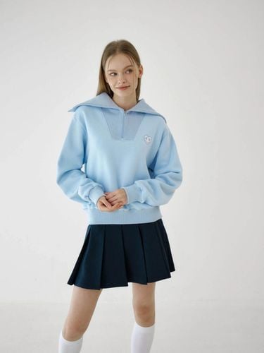 Smile Heart Sailor Collar Fleece Sweatshirt - goxo - Modalova