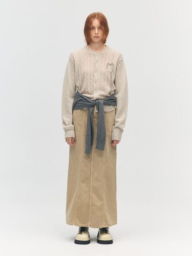 SNOW WASHED MAXI DENIM SKIRT_Yellowish Brown - MARGESHERWOOD - Modalova