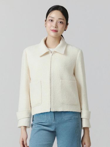 Alpaca Wool Blend Stan Collar Zip-Up Cropped Jacke - itMICHAA - Modalova