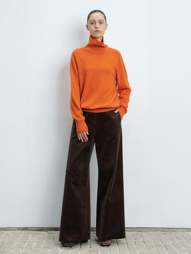 Corduroy Wide Leg Cotton Pants [BROWN] - ONE - Modalova