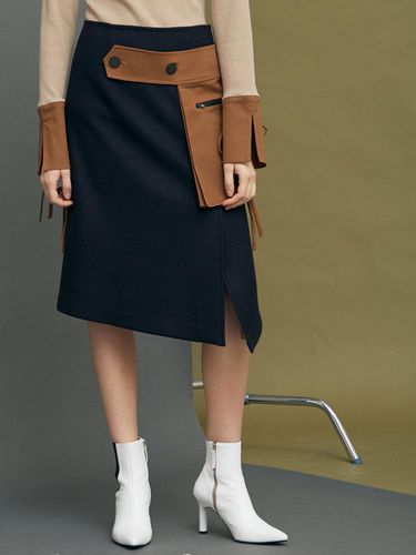 POCKET BELTED WOOL BLEND SKIRT_BP2AWS1335 - BETTERKIND - Modalova