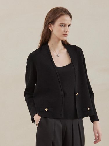 Gold Button Pocket Cardigan Black - Mare di mari - Modalova