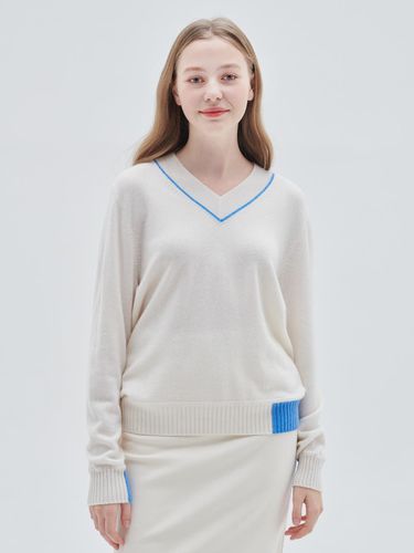 M23WPU013] V-neck Contrast Point pullover - murray allan - Modalova