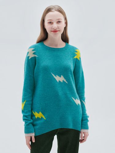 M23WPU014] Lightning intarsia pullover (Emerald G - murray allan - Modalova