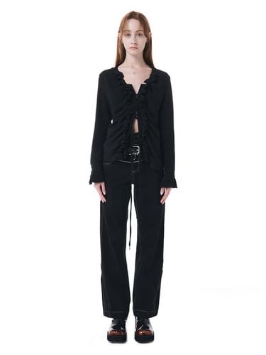 DOUBLE WAIST ZIPPER PANTS / BLACK - CERRIC - Modalova