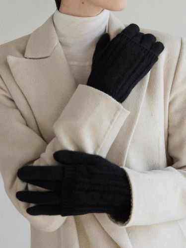 Cashmere Layered Gloves Black - Mare di mari - Modalova