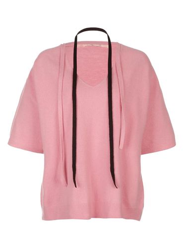 String Point V-neck Knit Top Pink - Mare di mari - Modalova