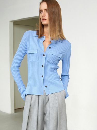 Pocket Point Rib Cardigan Sky Blue - Mare di mari - Modalova