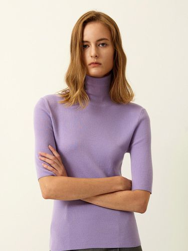 Premium Turtleneck Ribbed Knit Top - Mare di mari - Modalova