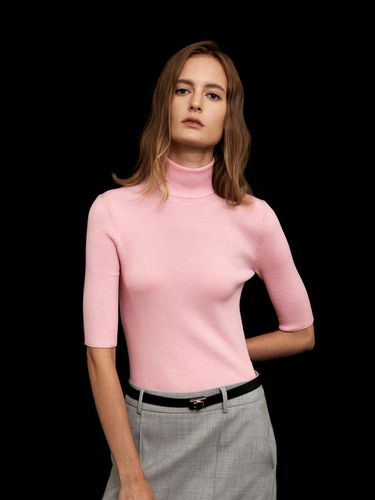 Premium Turtleneck Ribbed Knit Top - Mare di mari - Modalova