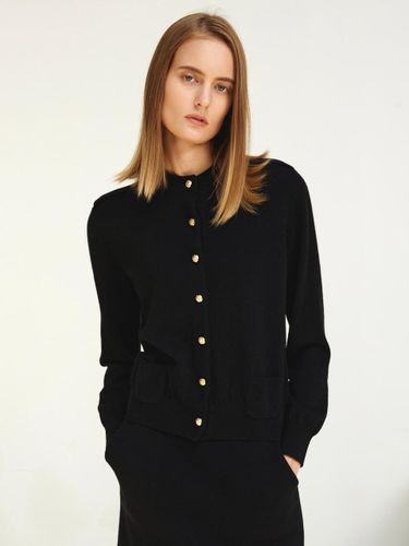 Gold Button Epaulette Knit Cardigan - Mare di mari - Modalova