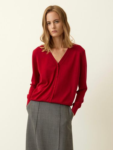 Silk Cashmere Knit Cardigan Red - Mare di mari - Modalova