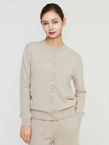 A Logo Round Neck Cardigan _Beige - murray allan - Modalova